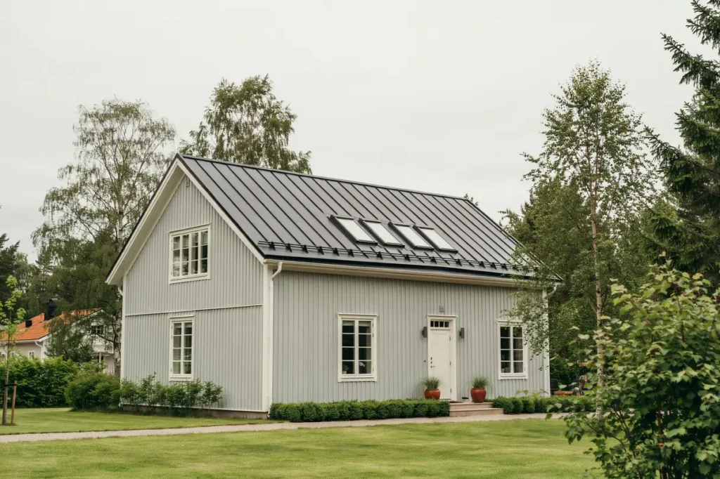 f rdigst llt taklyft med nya takf nster p villa i lammhult